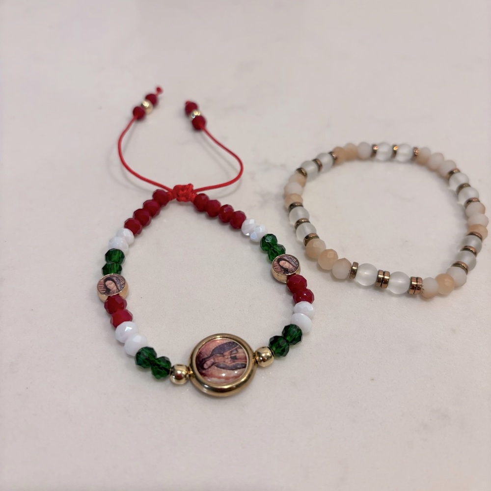 Religious Virgen Mary Guadalupe beaded bracelet